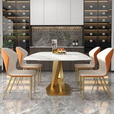 Metal Contemporary Rectangular Dining Table Sintered Stone Table with Pedestal Base Clearhalo ' dining_table' 'Dining Tables & Seating' 'Dining Tables' 'furn' 'furn_dining_table' 'Furniture' 'furniture_dining_table' 'Kitchen & Dining Furniture' 'kitchen&dining_furn' 'kitchen' 'kitchen_dining_table' 1200x1200_c39cfddf-7ae1-4890-be7f-fb2e2acab2bf
