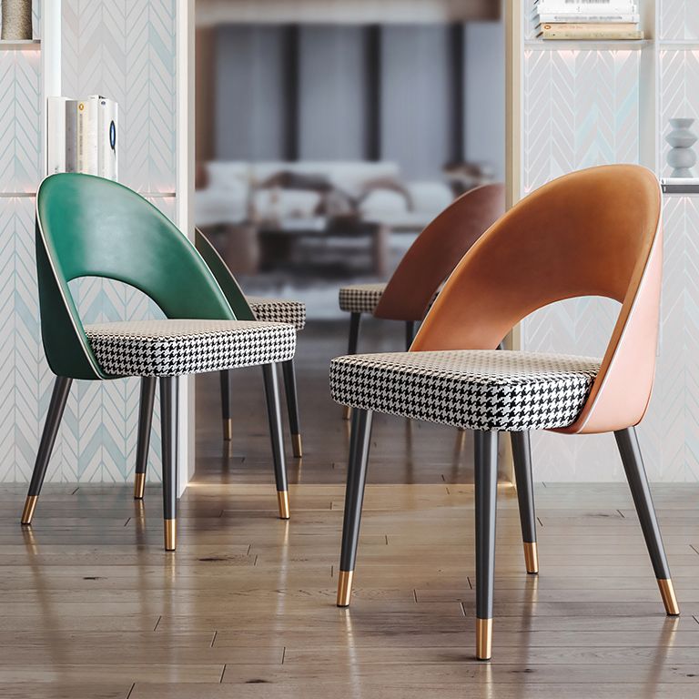 Sedia da pranzo aperta contemporanea sedia imbottita per sala da pranzo