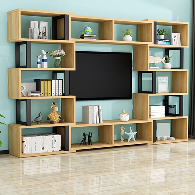 Scandinavian Wood Open Back Shelf Bookcase with Shelves for Home Office Clearhalo 'Bookcases' 'furn' 'furn_bookcases' 'Furniture' 'Office Furniture' 1200x1200_c39e1e28-0b1b-45b7-8f2c-ed1697e456d0