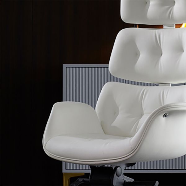 Poltrona direzionale in pelle con schienale alto e ampia sedia da manager contemporanea da 29".