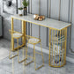 Glam Pub Table Double Pedestal Bar Height Bar Table for Breakroom