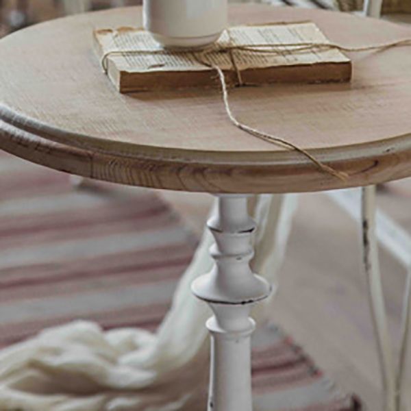 Tavolo da divano rotondo in metallo in metallo in stile rustico largo 19,69 pollici