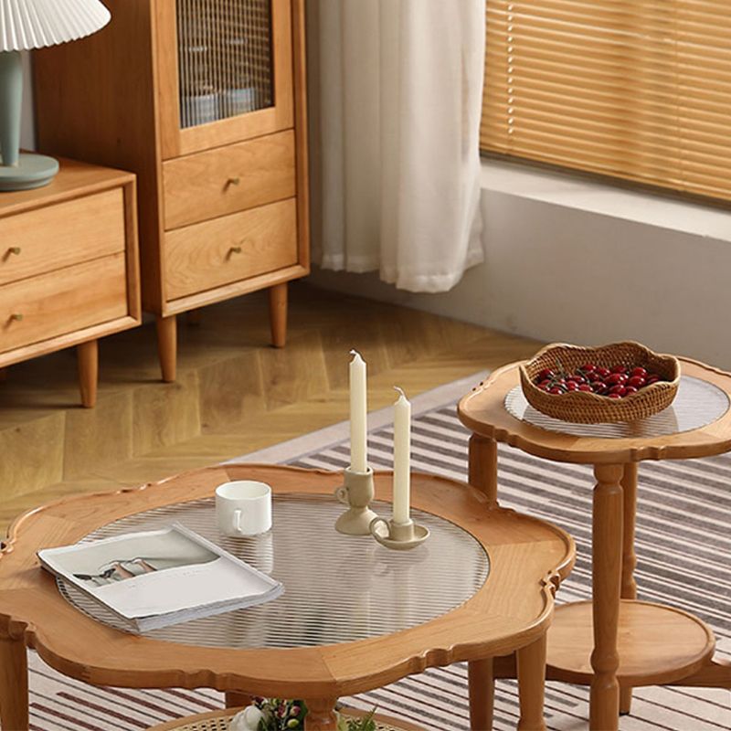 4 Legs Coffee Table No Distressing Solid Wood Coffee Table with Shelf Clearhalo 'Coffee & Accent Tables' 'Coffee Tables' 'coffee_tables' 'furn' 'furn_coffee_tables' 'Furniture' 'Living Room Furniture' 1200x1200_c3a273f6-9032-42c2-9233-126f0c9258f4