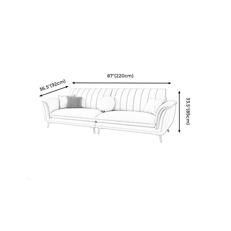 Contemporary White Sofa Waterproof Sewn Pillow Back Couch with Metal Legs Clearhalo 'furn' 'furn_sofas' 'Furniture' 'furniture_sofas' 'Living Room Furniture' 'Sofa' 'sofas' 1200x1200_c3a29a75-f449-47e8-aafc-fe851c89dfdf