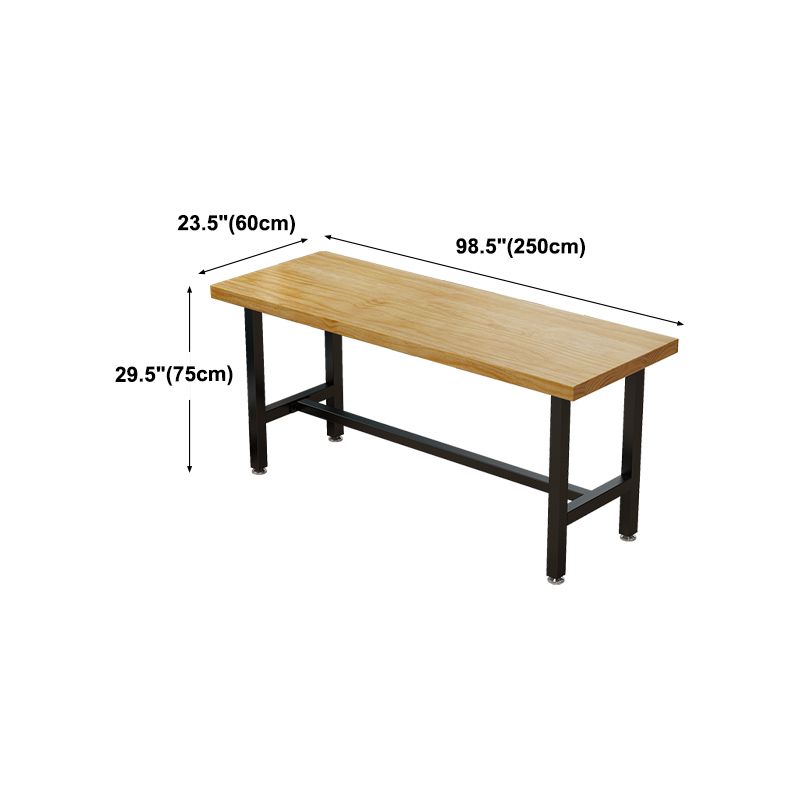 Cafe Modern Solid Wood Bistro Table Rectangle Footrest Trestle Pub Bar Table Clearhalo 'Bar Furniture' 'Bar Tables' 'bar_tables' 'furn' 'furn_bar_tables' 'Furniture' 'furniture_bar_tables' 'Kitchen & Dining Furniture' 'kitchen&dining_furn' 'kitchen' 1200x1200_c3a2bf39-85fa-423f-b593-365f003663eb