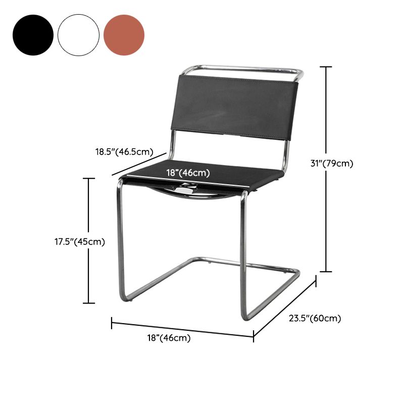 Contemporary Style Open Back Leather Armless Dining Side Chair for Home Clearhalo 'Dining Chairs' 'Dining Tables & Seating' 'dining_chair' 'furn' 'furn_dining_chair' 'Furniture' 'Kitchen & Dining Furniture' 1200x1200_c3a3a211-b92b-4dc5-9e02-46a336821aa1