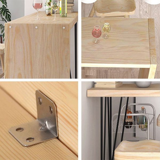 Juego de mesa de pub rectangular moderno 1/2/5 piezas de mesa de madera