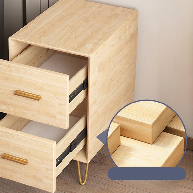 Comodino in legno 18,5 "/19.2" alto 2 - comodino di cassetti in bianco / blu / grigio