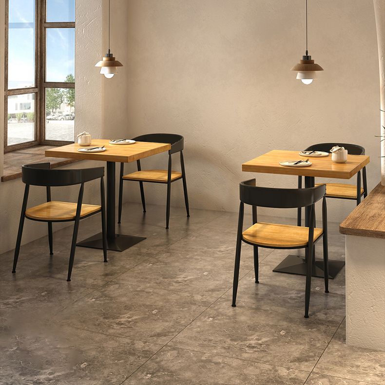 Industrial Solid Wood Dining Table Brown Square Table with Metal Base for Dinning Room Clearhalo ' dining_table' 'Dining Tables & Seating' 'Dining Tables' 'furn' 'furn_dining_table' 'Furniture' 'furniture_dining_table' 'Kitchen & Dining Furniture' 'kitchen&dining_furn' 'kitchen' 'kitchen_dining_table' 1200x1200_c3a63197-5b33-4e94-81ba-8453a62c587f