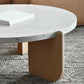 Einzel-Couchtisch mit 3 Beinen, moderner Cocktailtisch aus Holz in Beige/Braun
