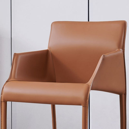 Faux Leather Arm Dining Chairs Orange and Dark grey Side Chair