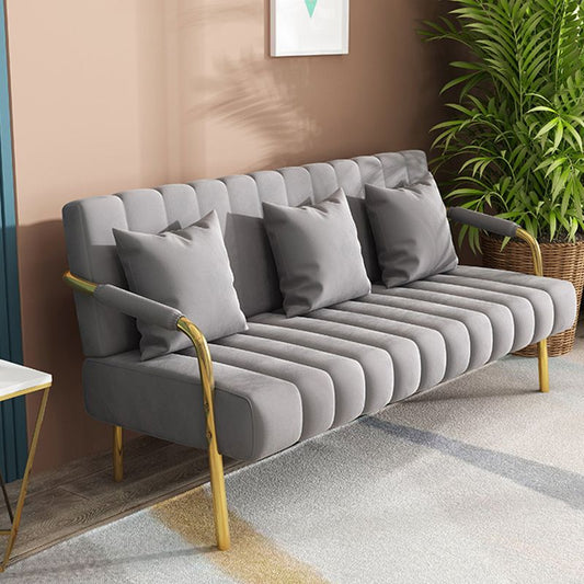 Zeitgenössischer 28,3 "H Velvet genähte Kissen -Rücken -Sofa für Wohnzimmer