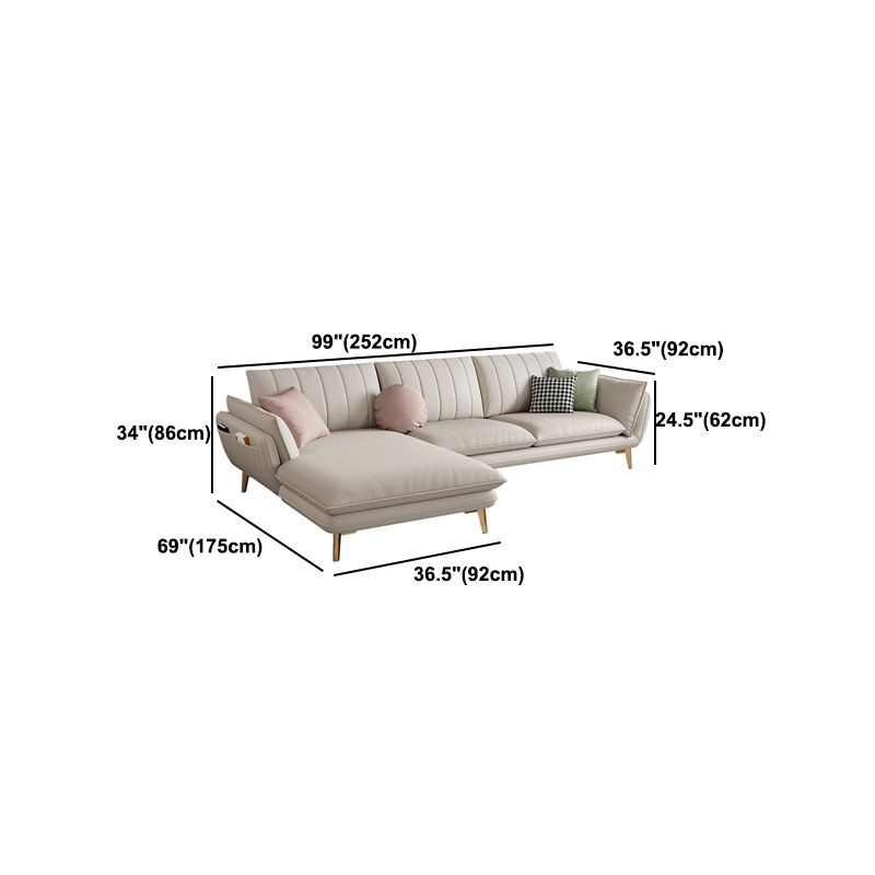 Sofá de cuero de imitación escandinava con almacenamiento, sofá de brazo acampanado con almohadas