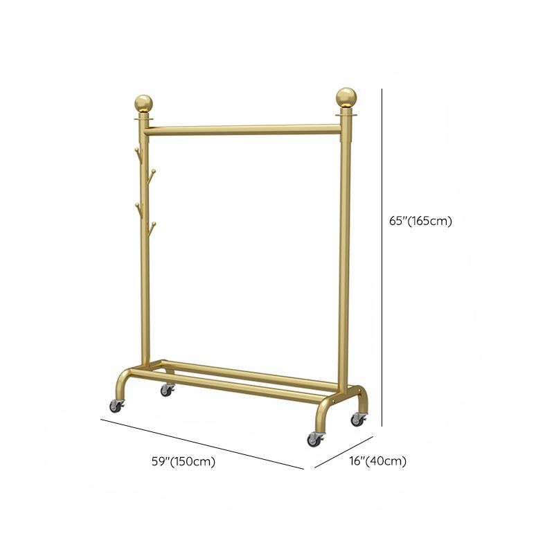 Rack de manteau contemporain métal rail suspendu étagère inférieure et crochets