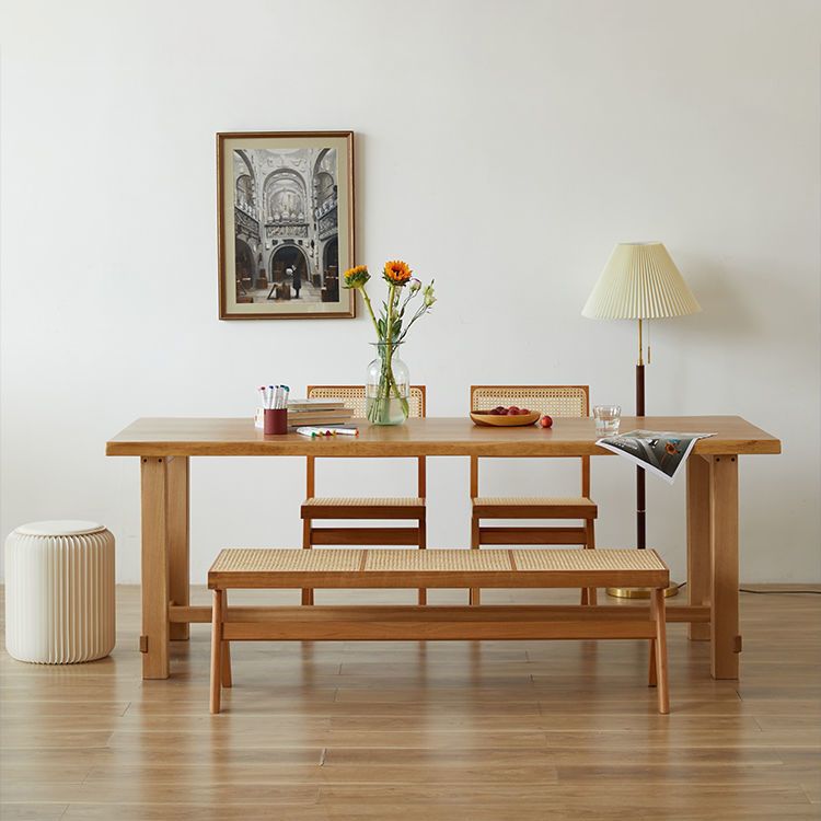 Modern Style Rectangle Dining Table Wood Table with Plastic Legs for Home Clearhalo 'Dining Tables & Seating' 'Dining Tables' 'dining_table' 'furn' 'furn_dining_table' 'Furniture' 'Kitchen & Dining Furniture' 1200x1200_c3a98ae8-1ccf-4785-8977-fad31987e900