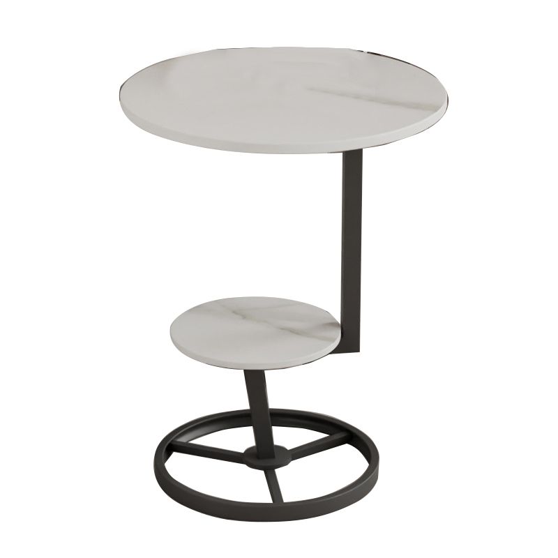 Modern Double Tier Side End Table Round Corner Table for Living Room Clearhalo 'Coffee & Accent Tables' 'End & Side Tables' 'end_side_tables' 'furn' 'furn_end_side_tables' 'Furniture' 'Living Room Furniture' 1200x1200_c3a9c0d2-fb39-4aeb-ab24-53dc8777022c