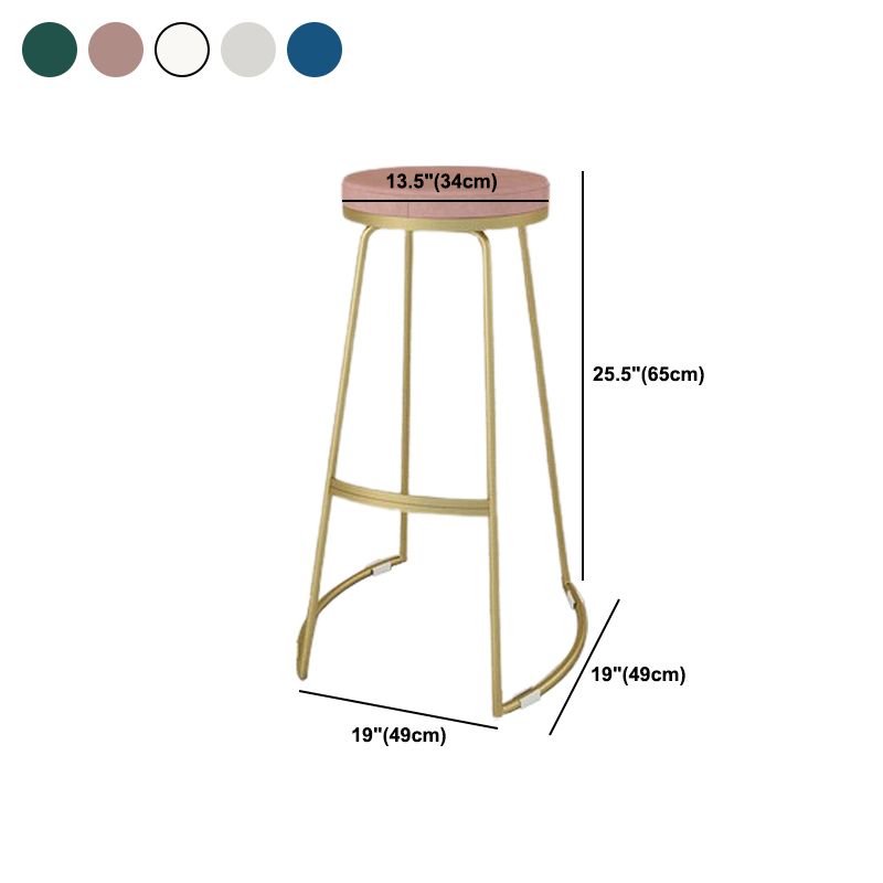 Glam Metal Barstool Fabric Counter Stool with Gold Base in Matte Finish