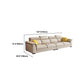 Contemporary Fabric Sofa in Beige Pillow Top Arm Sofa with Bolster Pillows