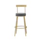 Glam Round Counter Height Stools Grey and Gold Footrest Upholstered Counter Bar Stool Clearhalo 'Bar Furniture' 'Bar Stools' 'bar_stools' 'furn' 'furn_bar_stools' 'Furniture' 'Kitchen & Dining Furniture' 1200x1200_c3b088c3-1dfc-4d12-a64c-59d8e0367e48