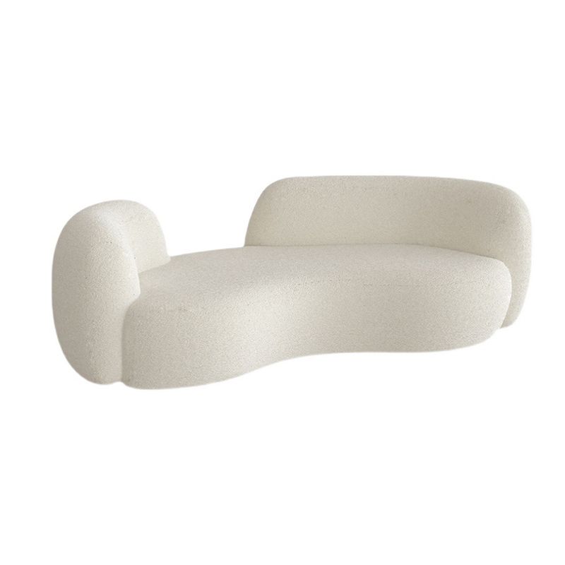 Contemporary Curved Sofa in Beige for Apartment 28.35" High Sofa