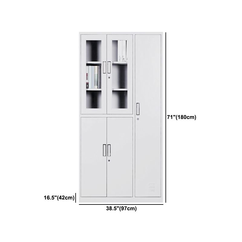 White Hinged Wardrobe Cabinet Contemporary Steel Wardrobe Armoire Clearhalo 'Armoires & Wardrobes' 'armoires_wardrobes' 'Bedroom Furniture' 'furn' 'furn_armoires_wardrobes' 'Furniture' 1200x1200_c3b0c347-c28b-4ef0-8ebd-6e9d3c2adb03