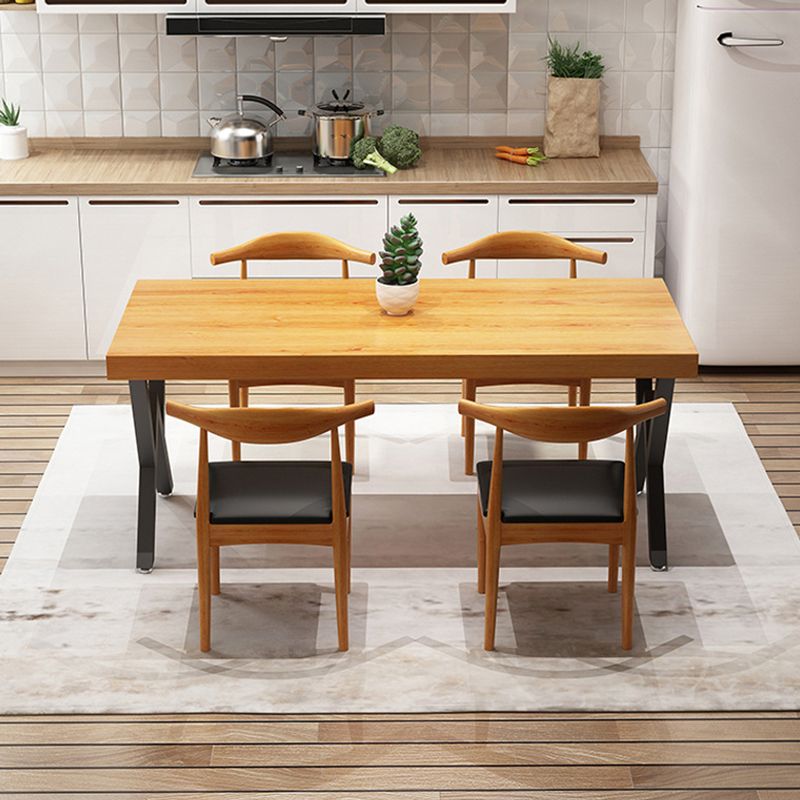 Sillas de comedor de madera sólida de 1/4/5 piezas industriales en marrón