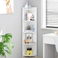 Closed Wooden Bookshelf Modern Home Living Room Multi-layer Corner Bookcase