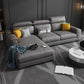 Dark Gray Faux Leather Sectional Sofa 35.43" Tall  Stain-Resistant Sofa