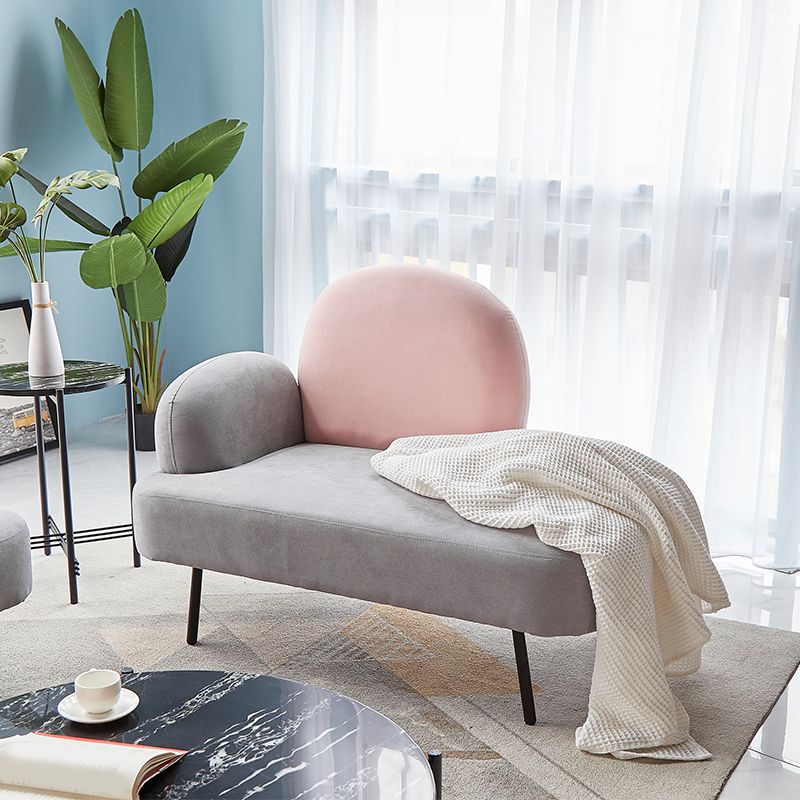 コンテンポラリーコットンブレンドシングルアームタイトバックライトグレーソファセット