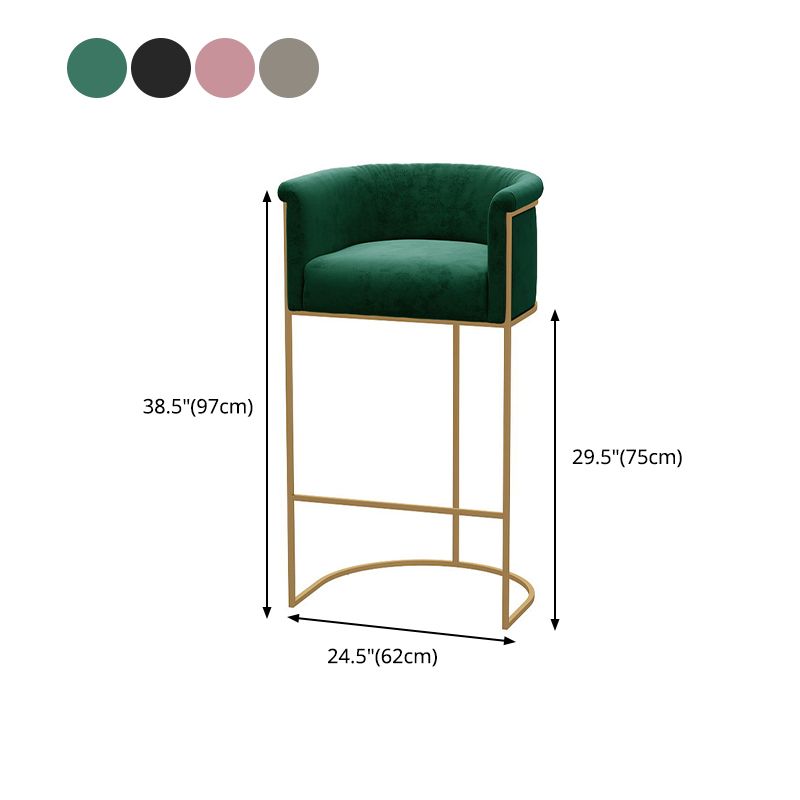 Scandinavian Bar and Counter Stool Low Back Stool with Pedestal Base in Gold Clearhalo 'Bar Furniture' 'Bar Stools' 'bar_stools' 'furn' 'furn_bar_stools' 'Furniture' 'furniture_bar_stools' 'Kitchen & Dining Furniture' 1200x1200_c3b4c913-3ea2-48cf-b3df-ad904bb7d7af