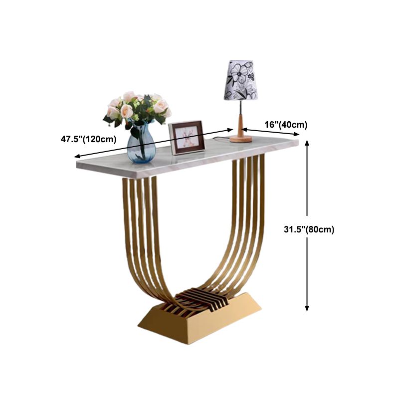 Tabella dell'accento glam di marmo da 31,5 pollici di console alta con 1 scaffale