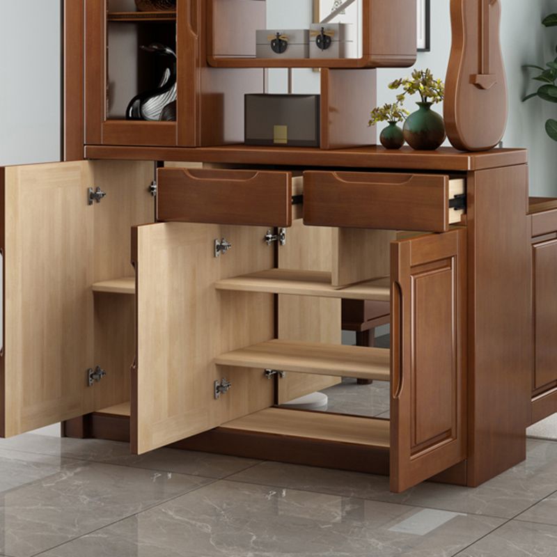 Solid Wood Cabinet 14.96" Wide Accent Cabinet with Drawers and Shelves Clearhalo 'Cabinets & Chests' 'cabinets_chests' 'furn' 'furn_cabinets_chests' 'Furniture' 'Living Room Furniture' 1200x1200_c3b5a6a4-91f8-4ab0-8a94-4b5bd30c3810