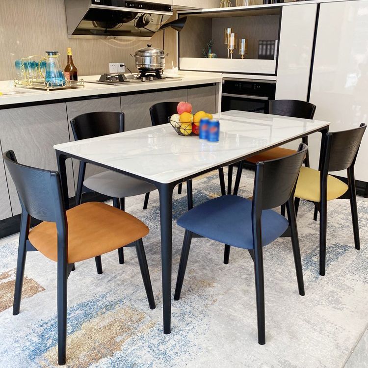 Sintered Stone White Dining Table Industrial 4 Legs Table for Dining Room Clearhalo ' dining_table' 'Dining Tables & Seating' 'Dining Tables' 'furn' 'furn_dining_table' 'Furniture' 'furniture_dining_table' 'Kitchen & Dining Furniture' 'kitchen&dining_furn' 'kitchen' 'kitchen_dining_table' 1200x1200_c3b5d6de-02ae-4b17-9bb5-595181f10945