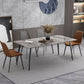 Industrial Style Sintered Stone Dining Table Carbon Steel 4 Legs Base Rectangle Table for Home Clearhalo ' dining_table' 'Dining Tables & Seating' 'Dining Tables' 'furn' 'furn_dining_table' 'Furniture' 'furniture_dining_table' 'Kitchen & Dining Furniture' 'kitchen&dining_furn' 'kitchen' 'kitchen_dining_table' 1200x1200_c3b6f882-b342-4b97-97f5-0af619bfdfff