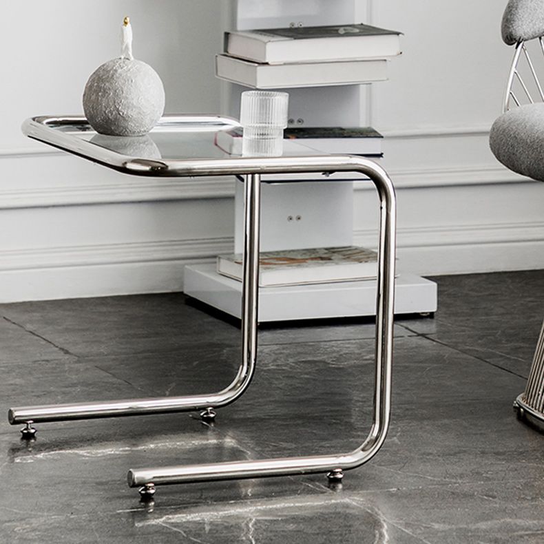 Tavolo da corner in vetro modernistico in vetro in metallo c laterale per soggiorno