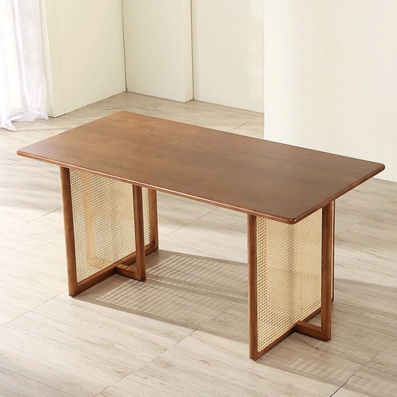 Industrial Solid Wood Brown Dining Table Rectangle Standard Dining Table for Kitchen Clearhalo ' dining_table' 'Dining Tables & Seating' 'Dining Tables' 'furn' 'furn_dining_table' 'Furniture' 'furniture_dining_table' 'Kitchen & Dining Furniture' 'kitchen&dining_furn' 'kitchen' 'kitchen_dining_table' 1200x1200_c3b76a0b-f175-4943-85c6-34f28d84f5c3