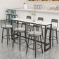Modern 1/2/7 Pieces Bar Table Set Rectangle Stone Counter Table with Stools for Balcony Clearhalo 'Bar Furniture' 'furn' 'furn_home_bar_bar_sets' 'Furniture' 'Home Bars & Bar Sets' 'home_bar_bar_sets' 'Kitchen & Dining Furniture' 1200x1200_c3b898d3-11f0-49fa-95ef-66ee180c71bd