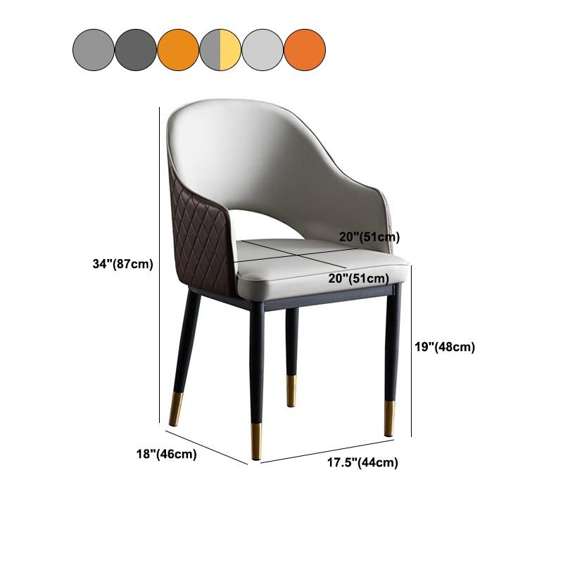 Glamderleder Esstuhl offener Essnebel Möbel mit Eisenbeinen in mattem Finish