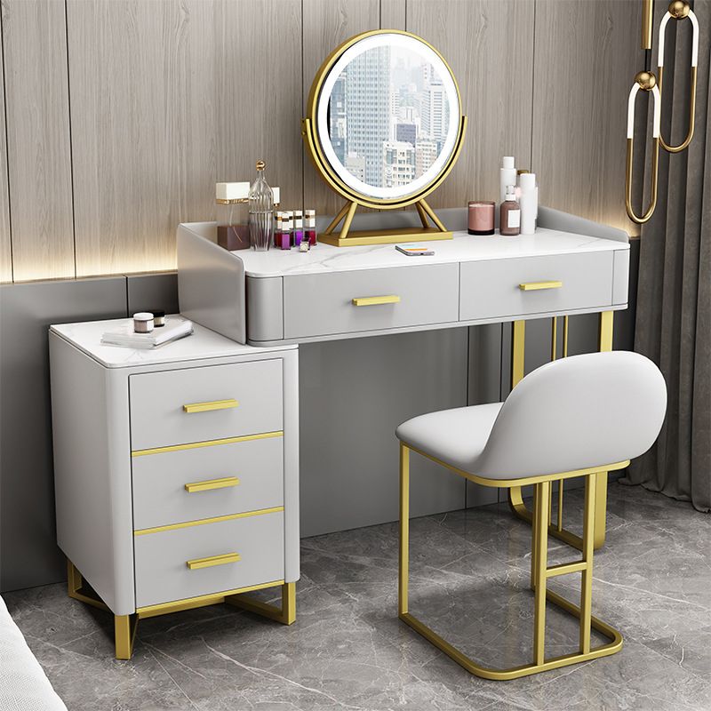 Tocador de maquillaje de dormitorio lujoso tope de tocador de maquillaje de piedra mesa de escritorio