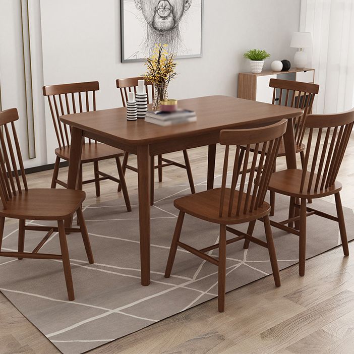 Modern Rectangle Solid Wood Table Standard Height Dining Table with 4 Legs Clearhalo 'Dining Tables & Seating' 'Dining Tables' 'dining_table' 'furn' 'furn_dining_table' 'Furniture' 'Kitchen & Dining Furniture' 1200x1200_c3bcf1c2-8a37-407e-9532-327afea6f5c1