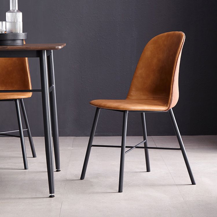 Modern Armless Dining Chairs Solid Back Dining Side Chair with Black Legs (Set of 2) Clearhalo ' kitchen&dining_furn' 'Dining Chairs' 'Dining Tables & Seating' 'dining_chair' 'furn' 'furn_dining_chair' 'Furniture' 'furniture_dining_chair' 'Kitchen & Dining Furniture' 'kitchen' 1200x1200_c3be5fd7-19af-464e-ad25-52c245a9a74e