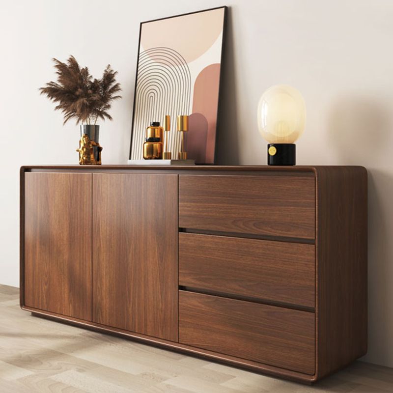 Buffet da pranzo in legno di credenza moderno e contemporaneo con armadi e cassetti