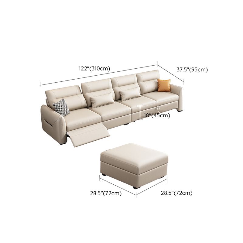 Benda quadrata di divano di divano futon scandinavo con cuscino di portata in pelle