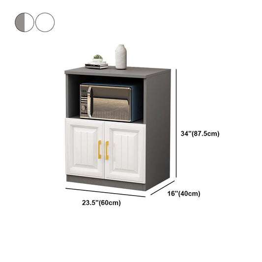 Moderno legno ingegnerizzato da 34,4 "H Server buffet per sala da pranzo sideboard con archiviazione