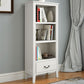 Solid Wood Closed Back Bookshelf Nordic Standard Bookcase with Shelves