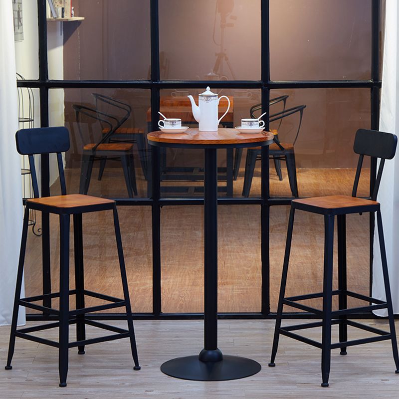 Contemporary Square Bar Dining Table Wood Trestle Bar Height Table in Brown Clearhalo 'Bar Furniture' 'Bar Tables' 'bar_tables' 'furn' 'furn_bar_tables' 'Furniture' 'furniture_bar_tables' 'Kitchen & Dining Furniture' 'kitchen&dining_furn' 'kitchen' 1200x1200_c3c2e8ad-5a3f-4e74-a947-4a7413701f01