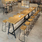 Light Brown Modern Style Bar Table in Solid Wood and Iron Cafe Bar Table, Only Table Clearhalo 'Bar Furniture' 'Bar Tables' 'bar_tables' 'furn' 'furn_bar_tables' 'Furniture' 'furniture_bar_tables' 'Kitchen & Dining Furniture' 1200x1200_c3c393af-5ee1-47b4-bbfb-ed222c9710aa