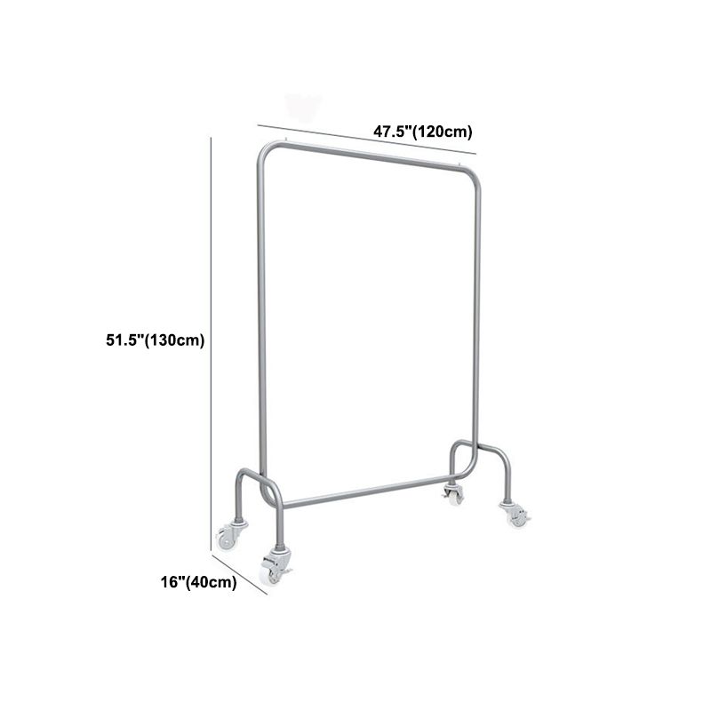 Industrial Style Metallic Coat Hanger Free Standing Coat Rack with 4 Wheels Clearhalo 'Entry & Mudroom Furniture' 'furn' 'furn_hall_tree_coat_racks' 'Furniture' 'Hall Trees & Coat Racks' 'hall_tree_coat_racks' 1200x1200_c3c5d0fd-f69a-4d52-a2b6-4ace89f78f4e