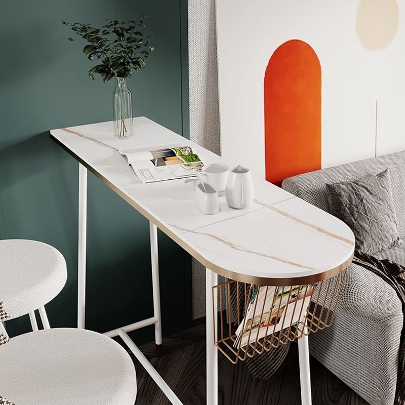 Indoor 1/2/3 Pieces Table and Stool Set Glam Trestle Stone Top Bar Table Set Clearhalo 'Bar Furniture' 'furn' 'furn_home_bar_bar_sets' 'Furniture' 'Home Bars & Bar Sets' 'home_bar_bar_sets' 'Kitchen & Dining Furniture' 1200x1200_c3c6d00c-dc08-4513-915d-a0d70532cf07