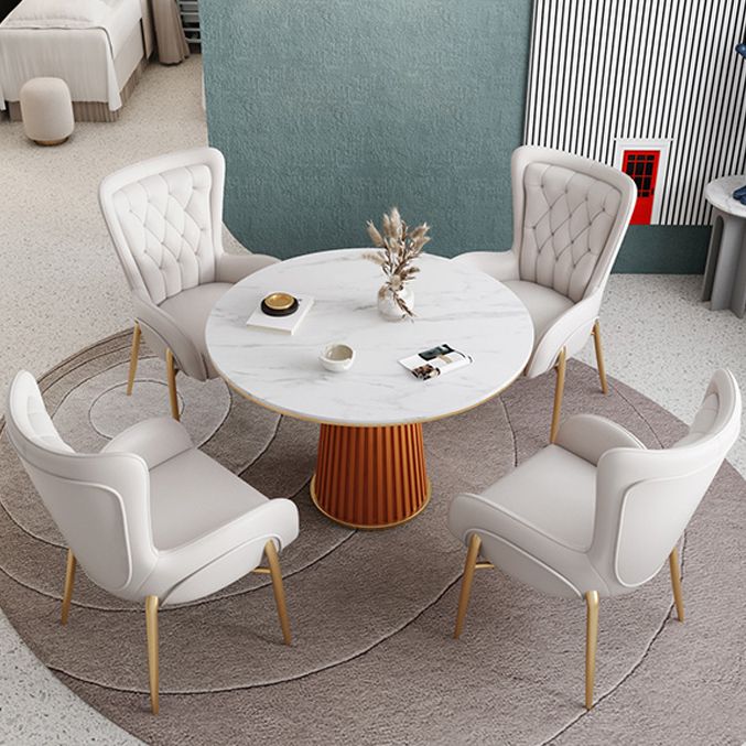 1/5 Pcs Metal Modern Dining Set with Round Indoor Table Dinette Set Clearhalo 'Dining Room Sets' 'Dining Tables & Seating' 'dining_room_set' 'furn' 'furn_dining_room_set' 'Furniture' 'furniture_dining_room_set' 'Kitchen & Dining Furniture' 'kitchen&dining_furn' 'kitchen' 1200x1200_c3c7fb99-49e3-44f1-af62-c96f95a57df0